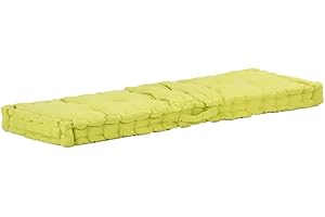 vidaXL Coussin de Plancher de Palette Coussin de Canapé Coussin de Siège Extérieur Jardin Terrasse Confortable Doux Coton 120x40x7 cm Vert