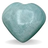 Amazonite Crystal Heart Palm Stone - Pocket Massage Worry Stone For Natural Body Chakra Balancing, Reiki Healing And Crystal Grid