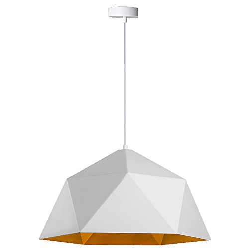 Preisvergleich Produktbild W-BRILLIGHT Pendelleuchte Hängeleuchte Metall Pendelleuchten Industrielle Deco Lampe Beleuchtung 1 Flammig Kronleuchter Leuchte Höhenverstellbar für Lounge Restaurants Keller Bars Flure Kinderzimmer Balkon Dachstube Keller 40W E27 25cm (Leuchtmittel nicht enthalten) (Weiß)