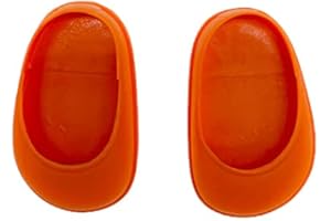 Folk Artesanía Par Zapatos plástico para muñeca clásica 42 cm Medidas Lago 5.8 cm Ancho 3.5 cm. Fabricado en España (Naranja)