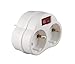 Produktbild Deutsche Norm 3-fach Schuko Steckdose senkrecht mi Schalter, 3-fach Steckdosenadapter mit Schalter zum Strom Sparen, Schuko Steckdose senkrecht Aufputz-Steckdose mit Schutzkontakt und Kinderschutz