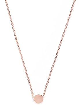 Happiness Boutique Damen Kette mit Anhänger Kreis in Rosegold | Minimalist Kette aus Titan mit Rosegold Plattiert...