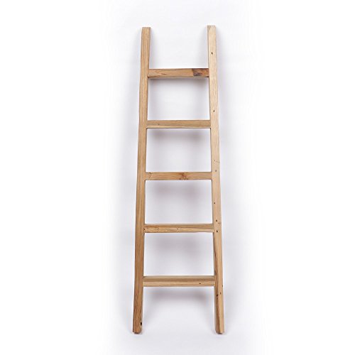 Teak Holz Handtuchleiter Badezimmer Handtuchhalter recycelt 120 cm - 2