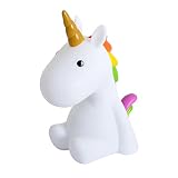 Einhorn Nachtlicht Tischlampe von Elbenwald Batteriebetrieb PVC