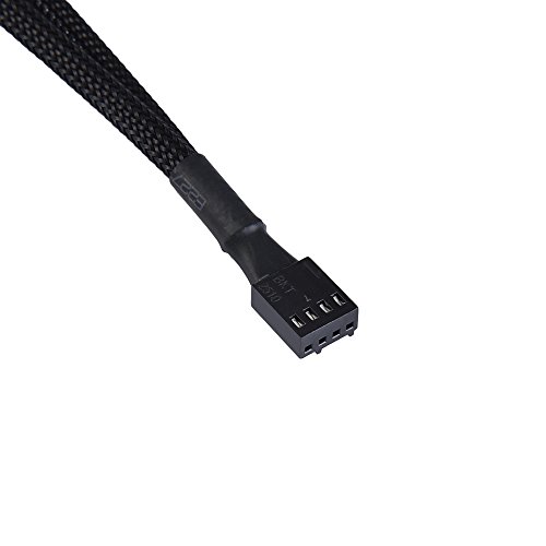 eBoot Computer Lüfterkabel PWM Adapter 1 bis 2 Converter, 2 Stück, Schwarz - 3