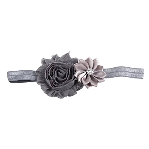 1pcs Baby Girls Chiffon Head Wear Flower Hairband gray