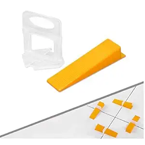 Senoza Tile Leveling System Plastic Use For Ceramic Walltiles/Vitrified Tile/Floor Tiles Spacer Leveling Tool Clip and Wedges 3 MM(Count-50 Pcs Wedges and 50 pcs Clips)