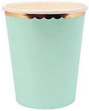 Pastel Scallop Paper Party Cups x 8 (Mint)