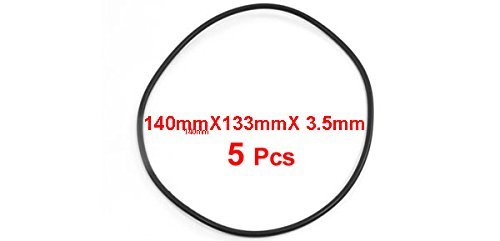 a14022100ux0188 140mm Od 3.5mm Dicke Gummi-O-Ring-Dichtring-Dichtungen (5 Stück), Schwarz - 2