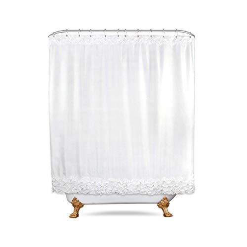 Cortina de Ducha de poliéster,Cortinas Baño with12 Ganchos Blancos