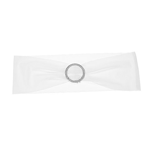 Anself 50St Stretch Stuhlschleife Schleifenbänder mit Ring für Stuhlhussen - 6