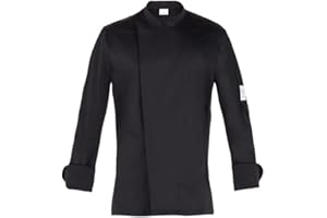 GIBLOR'S - Giacca Augustin Uomo per Chef, Cuoco, in Cotone Elasticizzato, Collo Coreano, Disponibile in Diversi Colori e Dimensioni