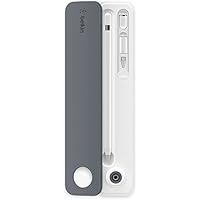 Belkin F8J206btGRY - Funda y soporte para Apple pencil, color blanco y gris
