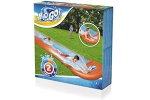 HEZVIC Double Water Slide - Inflatable Double Water Garden Slide Game with Built in Water Sprinklers - Bestway Pool - Slip and Slide Water Slide - Summer Outdoor Water Slide