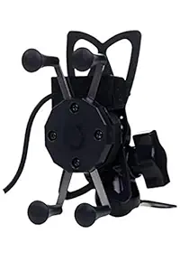 AutoTrends Bike Mobile Charger and Phone Holder for All Bikes (Black)