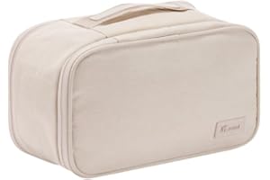 BANSGA Torba do przechowywania bielizny - Nylonowa torba podróżna boczna kieszeń toaletowa wodoodporna torba na ramię, Beżowy