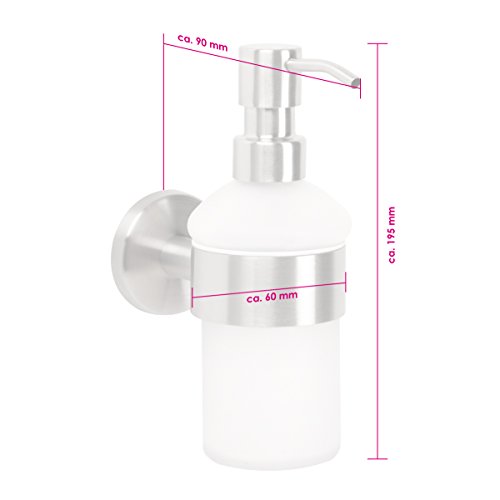 bremermann® Bad-Serie PIAZZA – Seifenspender aus Glas & Edelstahl, matt - 5