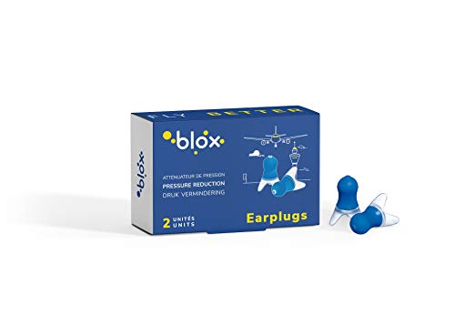 Blox Avion Adulte - Bouchons d'oreille anti-pression - Voyage, avion, train - Ralentis le flux d'air lors d'atterrissage et décollage - Pour personne souffrant lors de voyage - anti-bruit 1 paire
