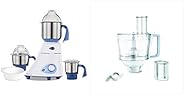 Preethi Blue Leaf Diamond 750-Watt Mixer Grinder with 3 Jars, Blue/White