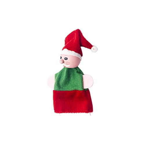 Preisvergleich Produktbild CHshe--Weihnachts Finger Puppe - Stoff Tuch-Holz Weihnachtsmann Finger Puppe - Weihnachten Dolls Kinder Spielzeug - 11X8Cm