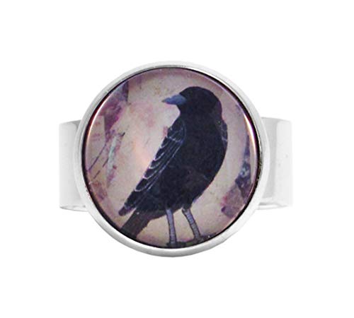 aaaAABlackbird - Crow - Raven - Adjustable Ring - Bird Adjustable Ring - Gift for Her - Bird Art - Art to Wear - Gift for Bird Lover