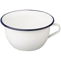 Ibili Nachttopf Blanca 2,7 l aus emailliertem Stahl in weiß/blau, 22 x 22 x 11 cm