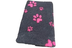 Vetbed Drybed I anthracite avec pattes roses I 75 x 100 cm