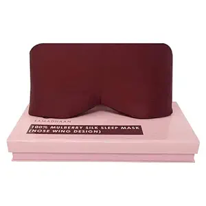 Friends of Meditation Sleep Mask | Eye Cover | Upgraded Velcro Design | Total Blackout | 100% Mulberry Silk | Night Eye Mask for Men Women | Blindfold | Eye Cover for Travel, Sleep & Yoga (Maroon)