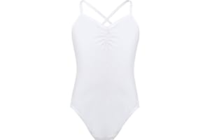 iiniim Enfant Fille Justaucorps de Danse Ballet Classique Combinaison Léotard Gymnastique Sport Yoga Patinage Jumpsuit à Bretelles Performance Scène 3-14 Ans