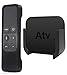 Produktbild TV-Halterung kompatibel mit Apple TV 4K der 4. Generation, Wandhalterung mit Auswaur-Halterung, kompatibel mit Apple TV 4th und 4K, mit Schwarz Silikon-Schutzetui für Siri-Fernbedienung