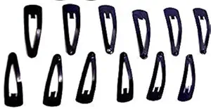 Fashioner Black Colour Mat Small Sized Hair Tic Tac Clips Pins For Babies Kids Girls Women (Pack of 12) Unisex