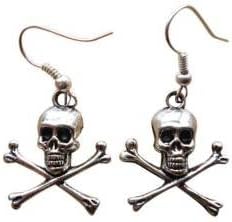Fancy Dress Party Novelty Jewellery Silver Earrings or Necklaces (Pirate Earrings) by Juicy Jewellery