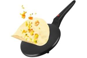 DANNEEFORSU7 Crepes Maker, Crepe Maker, Crepe Maker, Crepe Maker, Crepe Maker, portatile Instant Crepe Maker, 600 W, manico Cool-Touch, rivestimento antiaderente, con ciotola, facile da pulire
