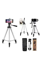 IMMEQA Aluminum Tripod (40-Inch), Universal Lightweight Tripod with Mobile Phone Holder Mount & Carry Bag for All Smart Phones, Gopro, Cameras