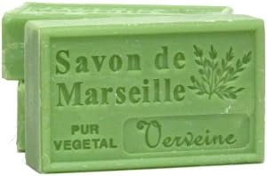 Pure vegetable: 3 x Verbena (Verveine) Soaps à 125 g (4.4 oz.), Soap Set (Savon de Marseille)