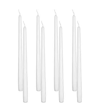Luces Smokeless and Dripless Scented White Taper Stick Candles for Decorations Dinner Table Wedding Birthday Party Home Decor Festival (Pack of 8)