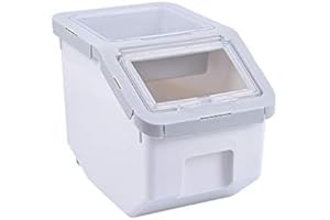 ANMOO Pet Food Storage Container, Dogs Food Container With Scoop Stackable Dog Food Storage Bins 5-6KG Storage Container With Lid（Gray Small）