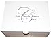 White Personalised Wooden Christening or Baptism Keepsake Boxes Gifts with Monogram of Date and Name plus Silver message plate on the inside lid.