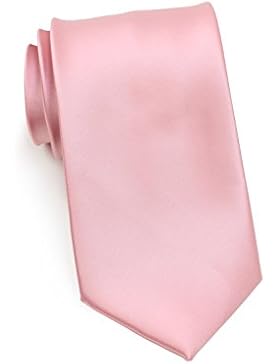 Schmale Krawatte vom modernen Label Puccini, einfarbig rosa, mintgrün, rot, grün, apricot und altrosé, Mikrofaser...