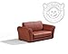 BROWN PU LEATHER LAZYBONES KIDS TWIN SOFA Chair/Seat/Armchair/Sofa for Children/Childs