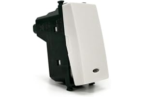 VR VETRINEINRETE Vetrineinrete® Pulsante con spia luminosa compatibile con vimar plana interruttore relè 10A 250V invertitore deviatore campanello (Bianco)