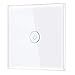 Price comparison product image Innens WiFi Smart Light Switch, Toughened Glass White Smart Wall Touch Switch Compatible with Alexa & Google Assistant [App Remote Control] [Neutral Wire Required] [No Hub Required] (1 Gang 2 Way)