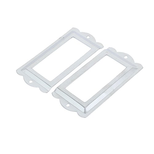 sourcingmap® 8stk. 85mm x 42mm Silber Ton Kasten Schublade Karten Umbau Aufkleber Halter Rahmen - 2