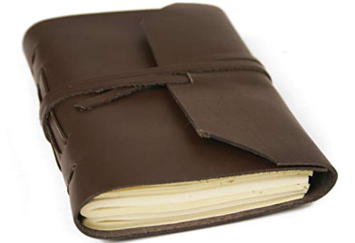 Life Arts Indra Diario de Cuero Hecho a Mano Marrón, Mini Páginas Lisas