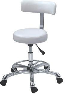 Beauty Salon Supplies Therapist Styling Stool Chair with shaped backrest - White