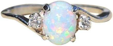 GreatestPAK, 2018 Exquisite Sterling Silver Rings, Fire Opal Oval Cut Diamond Band Rings (7)