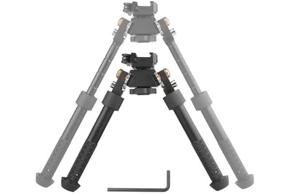 ProWildGear 360 Degree Rotation Aluminum Alloy Bipod Adjustable Extension Quick Detach Picatinny 21mm Rail Mount with Spikes