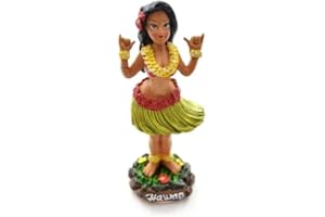 ‎DIXIE STORE DIXIE STORE Wackelfigur Auto Lustig Hawaii Deko Auto - 11cm Wackelfigur Auto Gadget - Wackeldackel fürs Auto Deko Innen - Autos Spielzeug - Auto Innenraum Zubehör Innenraum Deko - Shaka Wahine