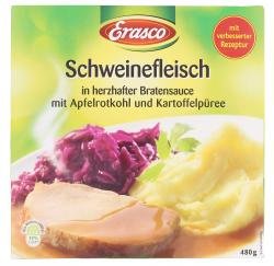 Preisvergleich Produktbild Erasco Schweinefleisch in herzhafter Bratensauce mit Apfelrotkohl und Kartoffelpüree