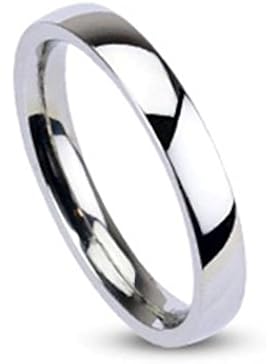 Paula & Fritz® Ring aus Edelstahl Chirurgenstahl 316L silber Klassischer Ehering hochglanz poliert 3mm Breite...